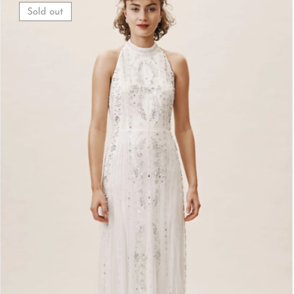 BHLDN Osborne Beautiful Sheath Halter Wedding Dress